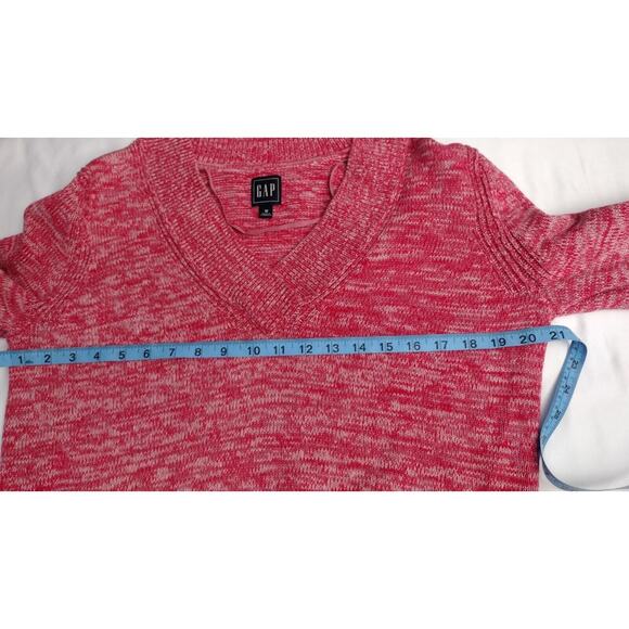 Gap Womens Sweater M Rosetta Knit Ribbed Hem Cuffs V Neck Long Sleeve Pullover - Picture 8 of 9